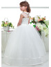 Peter Pan Collar Beaded Ivory Lace Tulle Vintage Flower Girl Dress